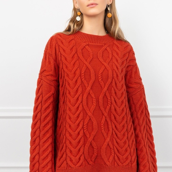 Oversized Eunice Brick Red Sweater - Picture 14 of 16